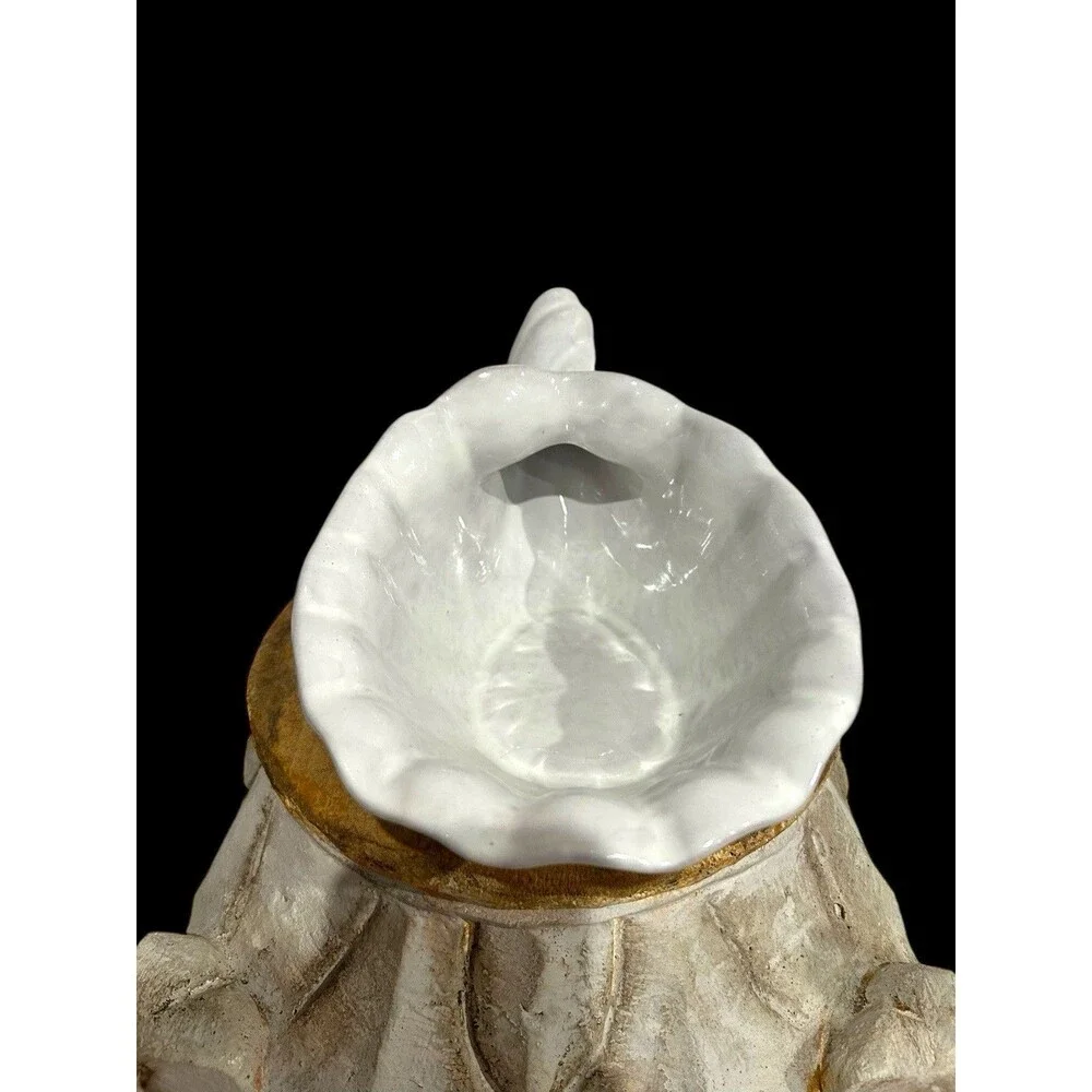 VTG Frankoma Pottery #222 Cream Cornucopia Shell Vase Dish Planter MCM